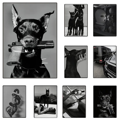 póster moderno de moda de lujo, leopardo, Tigre, perro, imagen artística nórdica, decoración del hogar
