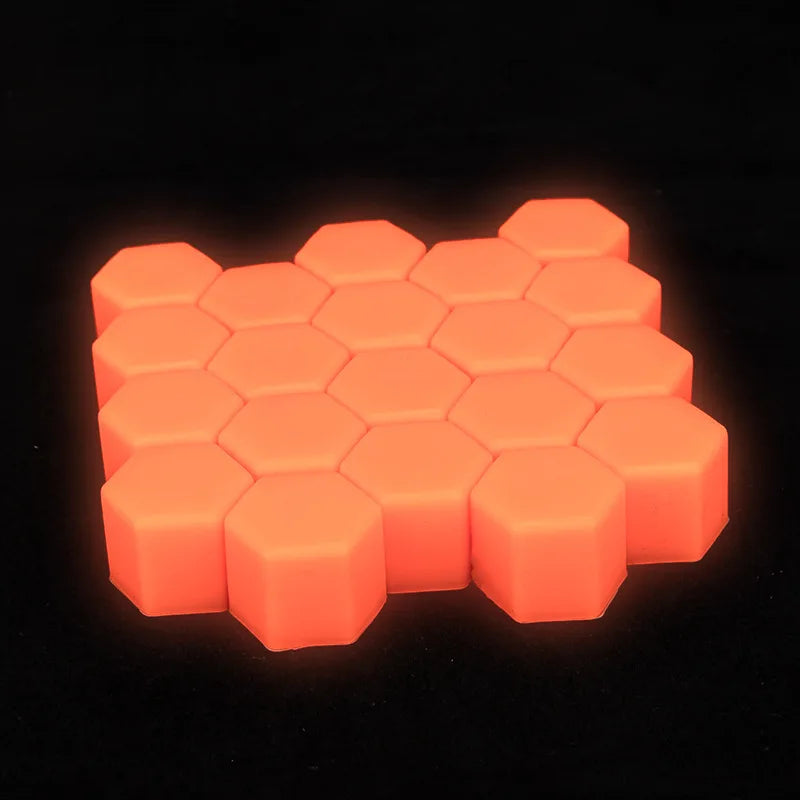 20 tapones hexagonales de silicona de 17/19/21 mm, luminosos, para tuercas de rueda de coche, tapones de silicona para tornillos, para decoración exterior de neumáticos.