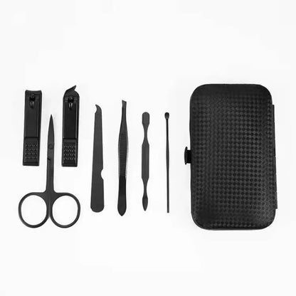 Accueil Coupe-ongles Ensemble de 7 pièces Outil de manucure à grande ouverture Mini compact Unisexe Cadeau Pince à sourcils