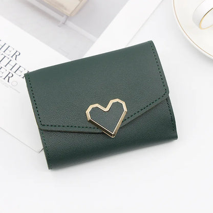 cartera larga con hebilla en forma de V para mujer, cartera triple para mujer