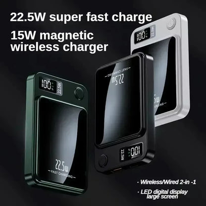Cargador inalámbrico rápido Xiaomi de 100.000 mAh con batería externa magnética Magsafe para iPhone, Huawei y Samsung.