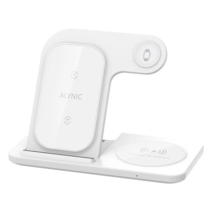 Cargador inalámbrico rápido LED de 30 W, estación de carga plegable 3 en 1 para iPhone 15, 14, 13, 12, 11, Apple Watch 9, 8, 7, 6, 5 y Airpods Pro