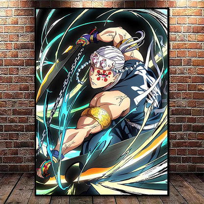 impresiones de decoración del hogar de Nezuko y Tanjiro, pintura en lienzo para sala de estar y dormitorio, regalos Murales