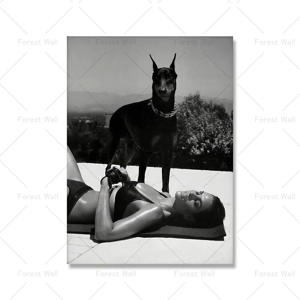 póster moderno de moda de lujo, leopardo, Tigre, perro, imagen artística nórdica, decoración del hogar