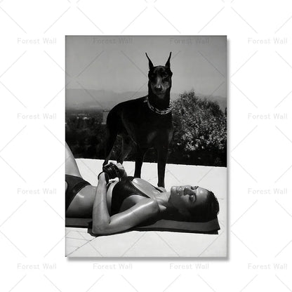 póster moderno de moda de lujo, leopardo, Tigre, perro, imagen artística nórdica, decoración del hogar