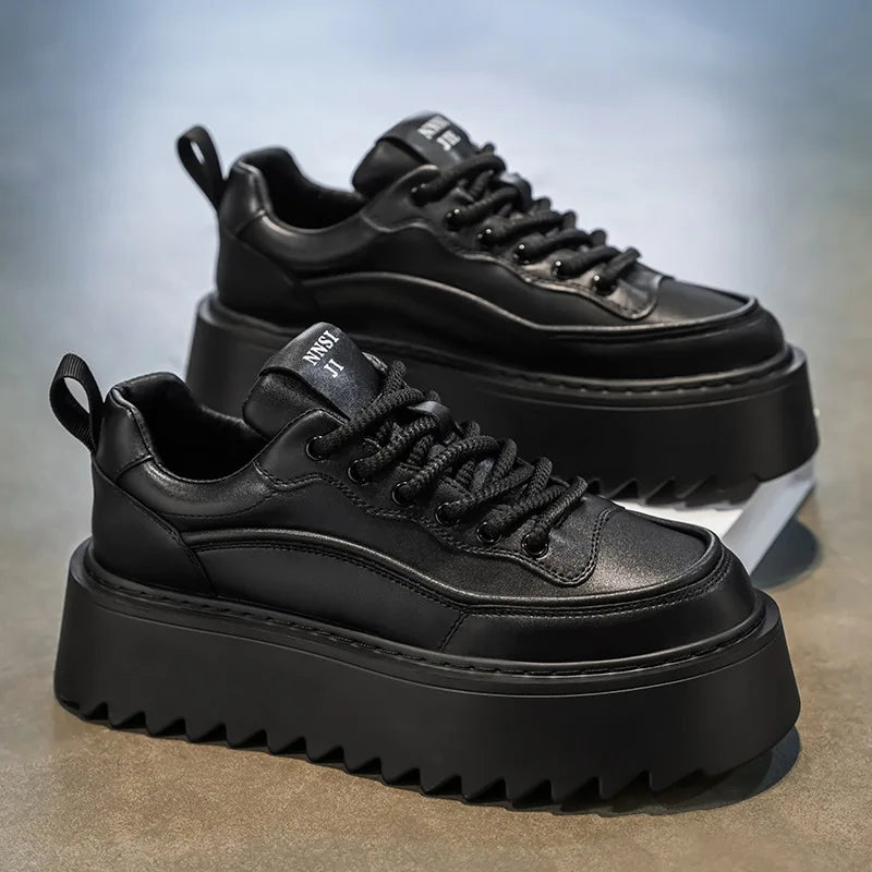 Zapatos casuales de moda con tacón grueso y aumento de altura para hombres