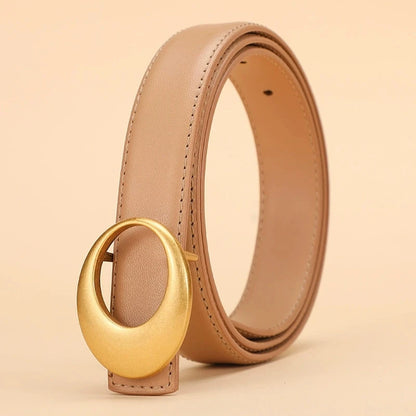 Cinturón de mujer de moda; cinturón de piel de vacuno para mujer