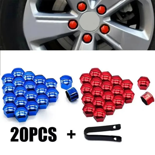 20 unidades Tapas protectoras para tuercas de rueda de coche, 17/19/21 mm, antioxidantes,( Mira que llave coge tu tuerca antes de comprar )