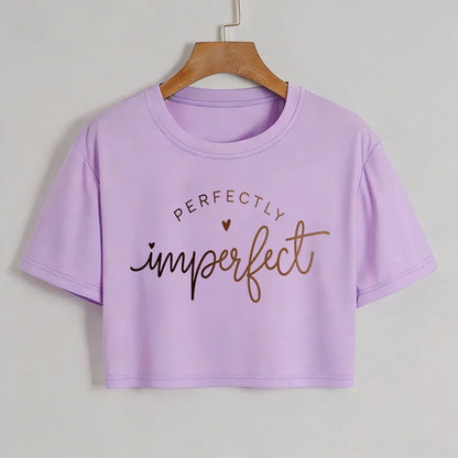 Camisetas Cortas Sexys con Estampado de Letras Gráficas  para mujer