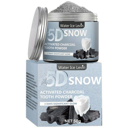 Polvo blanqueador de dientes de carbón, natural y limpieza profunda para hombres y mujeres, pasta dental diaria para aliento fresco