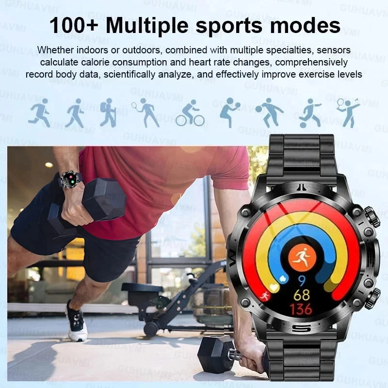 Reloj inteligente con diagnóstico médico de IA 2024, llamadas Bluetooth, monitor de glucosa en sangre, lípidos, ácido úrico, VFC, ECG, para hombres y mujeres