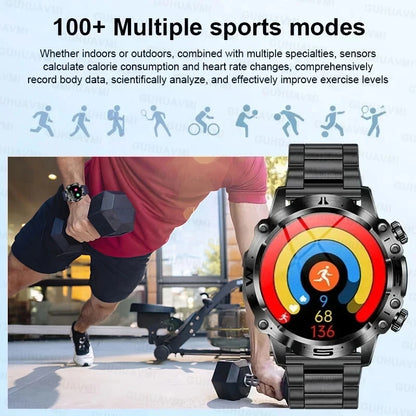 Reloj inteligente con diagnóstico médico de IA 2024, llamadas Bluetooth, monitor de glucosa en sangre, lípidos, ácido úrico, VFC, ECG, para hombres y mujeres