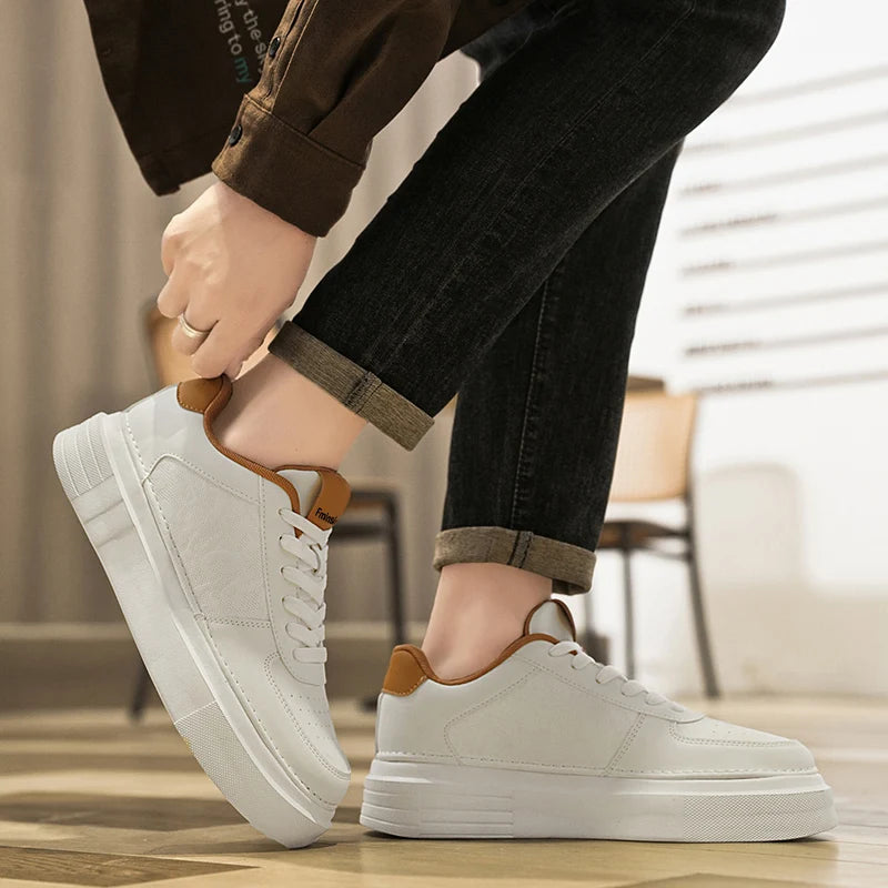 Zapatos de tabla para hombre, moda informal de verano, nueva suela gruesa, altura creciente, ligeros, antideslizantes,