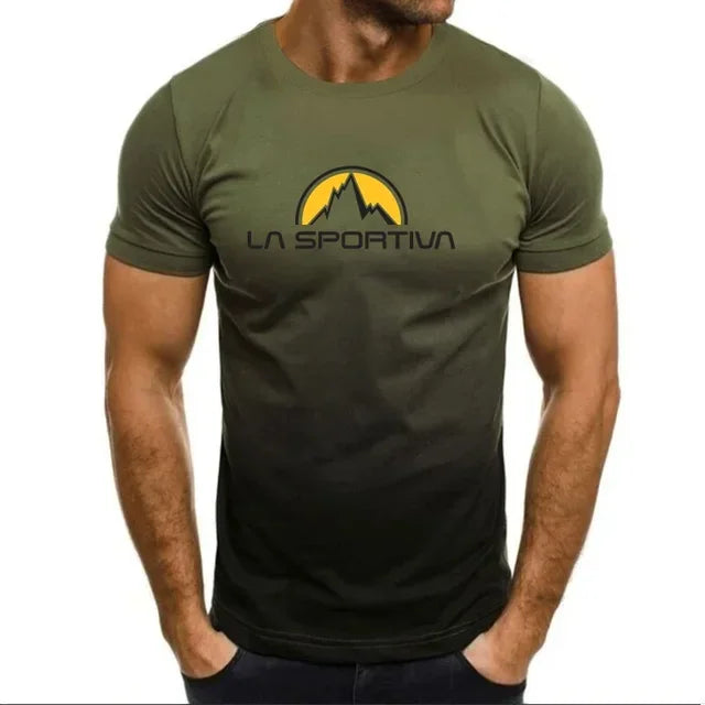 Camiseta deportiva de verano La Sportiva con estampado de letras para hombre, transpirable y cómoda, de cuello redondo, informal, de manga corta para correr