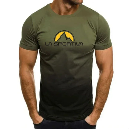 Camiseta deportiva de verano La Sportiva con estampado de letras para hombre, transpirable y cómoda, de cuello redondo, informal, de manga corta para correr