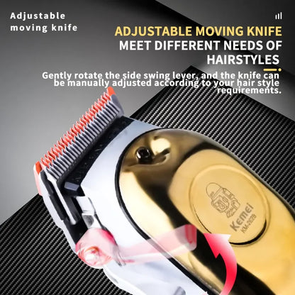 Cortadora de pelo eléctrica profesional Kemei KM-2628 KM-678 KM-2024, cortadora de barba, afeitadora recargable para hombres, kit recortador de pelo