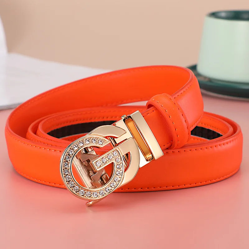 Cinturón de mujer a la moda, nuevo estilo de red, hebilla automática