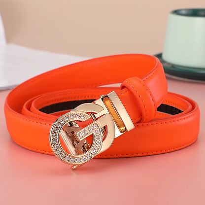 Cinturón de mujer a la moda, nuevo estilo de red, hebilla automática