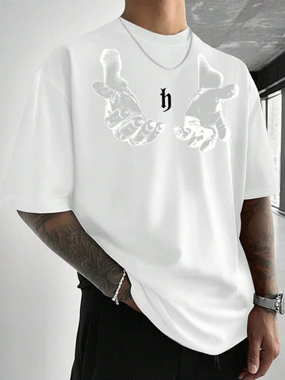 Camiseta de manga corta informal con estampado para hombre, para uso diario, primavera y verano