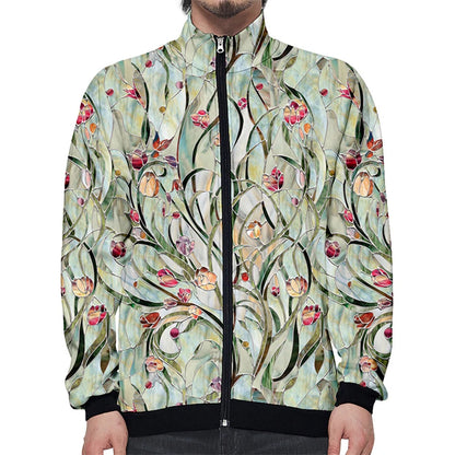Nueva chaqueta con cremallera y estampado de alta calidad para hombre, informal, de manga larga, holgada, lavada, con gráficos