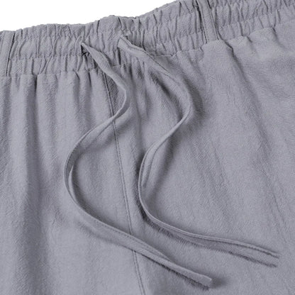 Pantalones de algodón y lino para hombres europeos y americanos, pantalones de trabajo con múltiples bolsillos, ropa deportiva recta holgada y pantalones casuales