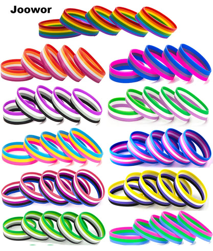 1pc Genderfluid Pride Silicone Bracelets Gay Lesbian Jewelry Wristbands 