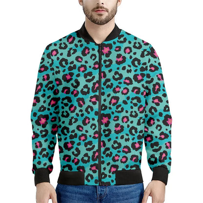 Chaqueta con cremallera y patrón de leopardo para hombre, sudadera de manga larga con estampadode personalidad, ropa de calle suelta informal, abrigo de moda