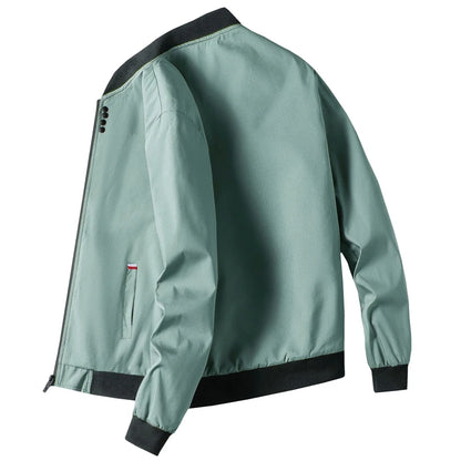 Chaqueta  para hombre de manga larga, chaqueta de ciclismo a prueba de viento, chaqueta informal con cremallera sólida, otoño