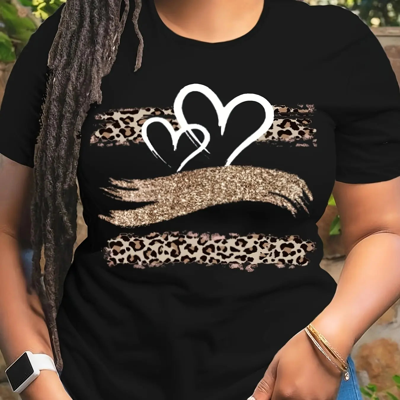 Camiseta holgada de manga corta con cuello redondo informal de gran tamaño con estampado de dibujos animados para mujer de verano