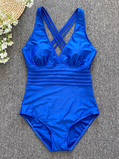 Traje de baño de una pieza con cuello en V para mujer, bañador vintage sexy de leopardo, traje de baño para mujer, traje de baño para playa, 2025
