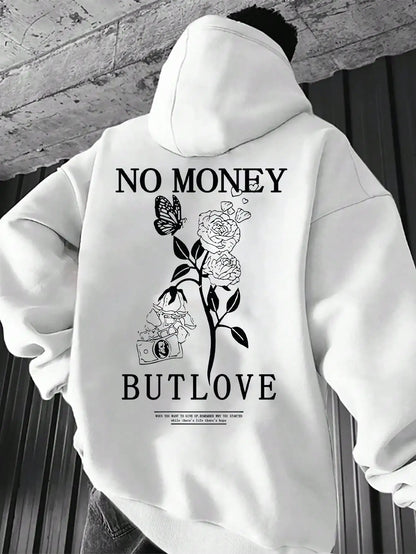 Chaqueta con capucha estilo pareja de primavera y otoño a la moda nueva sudadera holgada de lana con capucha con estampado de letras florales para hombre