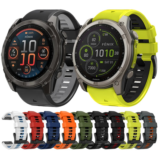Correa de silicona de repuesto QuickFit para reloj deportivo Garmin Fenix 8 E Fenix8 (47 mm, 51 mm) y Enduro 3 (22 mm y 26 mm)