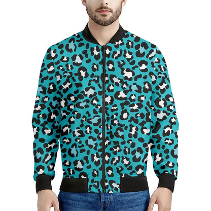 Chaqueta con cremallera y patrón de leopardo para hombre, sudadera de manga larga con estampadode personalidad, ropa de calle suelta informal, abrigo de moda
