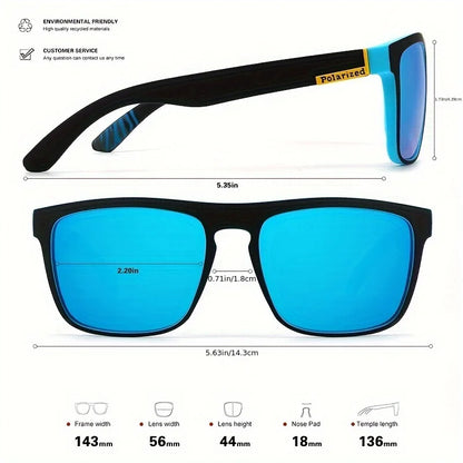 Gafas de sol polarizadas cuadradas vintage de moda para hombre y mujer, para conducir y pescar, de marca de lujo, de diseñador, con protección UV400.