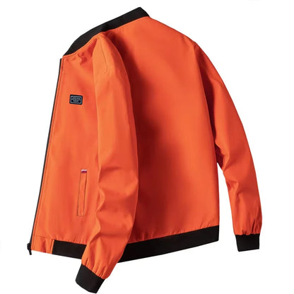 Chaqueta  para hombre de manga larga, chaqueta de ciclismo a prueba de viento, chaqueta informal con cremallera sólida, otoño
