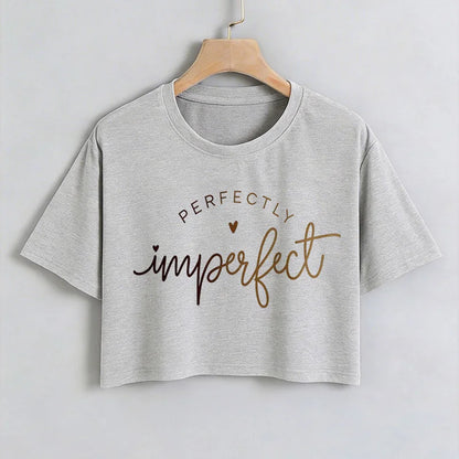 Camisetas Cortas Sexys con Estampado de Letras Gráficas  para mujer