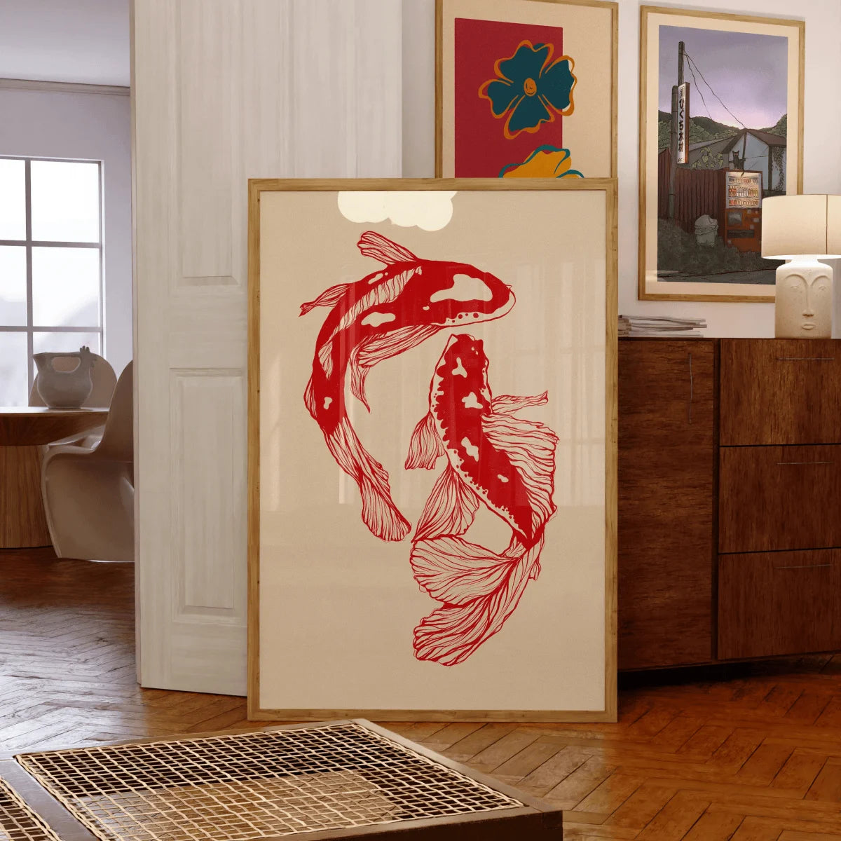 Impresiones en lienzo de pez, póster minimalista moderno, impresiones de arte estético, dormitorio, cocina, decoración del hogar, póster artístico, regalos