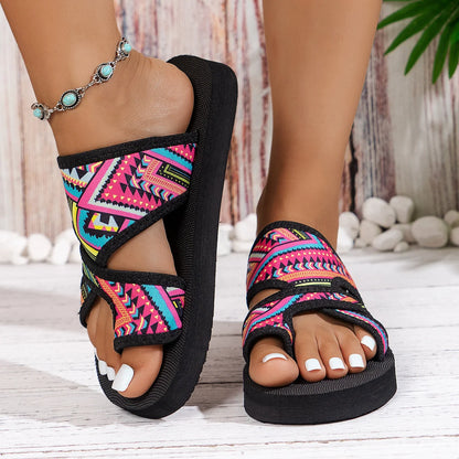Sandalias de plataforma de verano para mujer chanclas de moda con punta Abierta