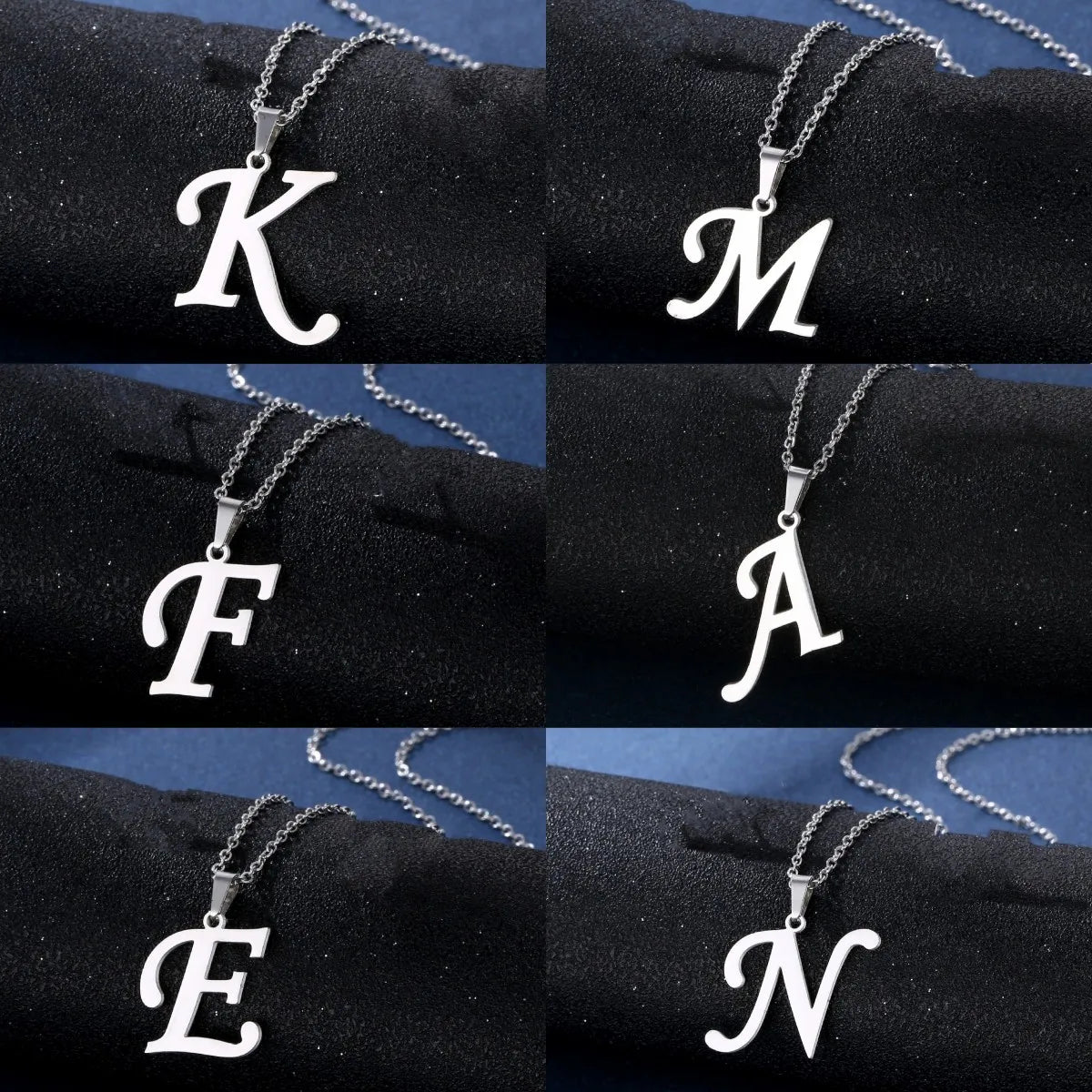 Fashion A-Z Letter Necklace for Women Men High Quality Stainless Steel Alphabet Necklace