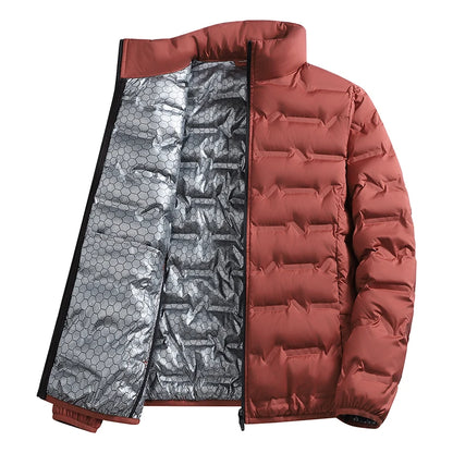 Chaqueta de invierno informal cálida para hombre, chaqueta de senderismo para exteriores, ropa de abrigo a prueba de viento, abrigos gruesos de Color sólido para hombre, abrigos de moda con cuello levantado