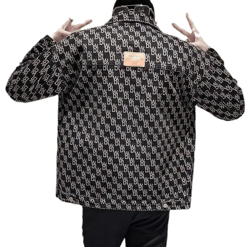 Chaqueta informal con cuello clásico para hombre,  abrigo de ocio de estilo callejero de marca a la moda