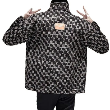 Chaqueta informal con cuello clásico para hombre,  abrigo de ocio de estilo callejero de marca a la moda