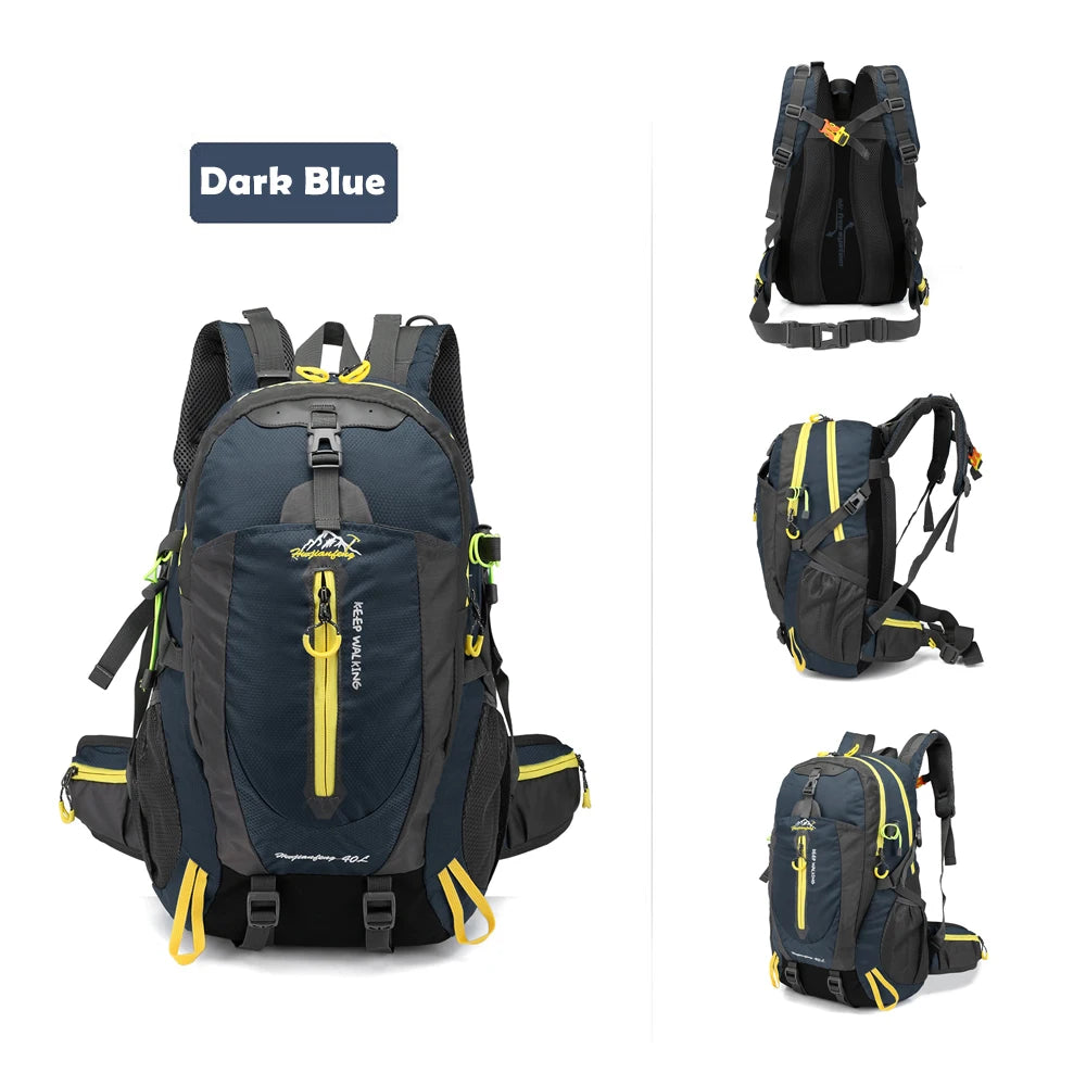 Mochila de viaje resistente al agua de 40L, mochila para acampar, senderismo, portátil, senderismo, escalada, bolsas traseras para hombres y mujeres