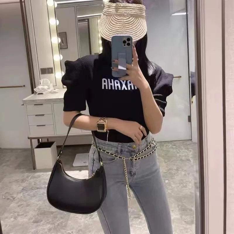 Bolso vintage para axila con bola de masa para mujer, bolso de hombro de cuero de PU