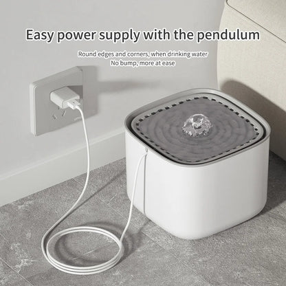Fuente de agua para mascotas de 3 l , bebedero automático de inducción con circulación y filtro para gatos, dispensador de agua eléctrico silencioso con USB.