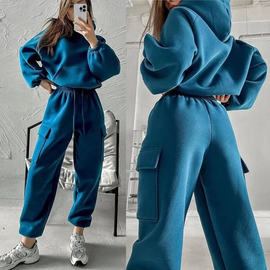 Ensemble sweat à capuche et pantalon pour femme, ensemble 2 pièces, vêtements pour femmes