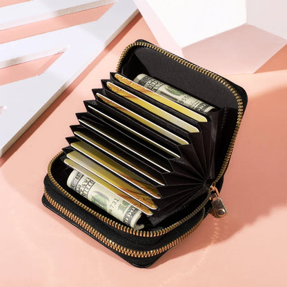 Monedero de estilo corto con cremallera para mujer, monedero con estampado de lichi