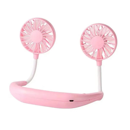 Ventilador portátil USB de mano para colgar en el cuello, recargable, miniventilador deportivo de 3 velocidades, ajustable, para el hogar, la oficina, viajes al aire libre.