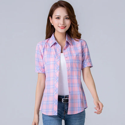 camisa estampadas de algodón, camisas dulces de estilo universitario para niña