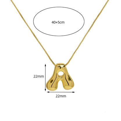 Collier avec initiale en acier inoxydable couleur or pour femmes et filles, pendentif en forme de bulle épaisse, bijoux tendance, cadeau 